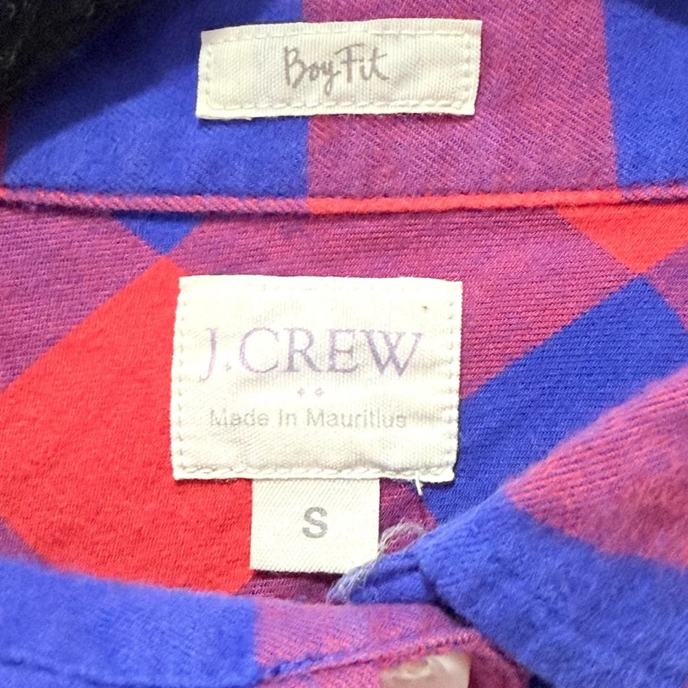 J. Crew boy fit cotton Vibrant Red and Blue Plaid Shirt S‎